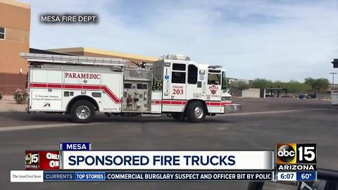 Mesa Fire Department allowing private businesses to sponsor trucks