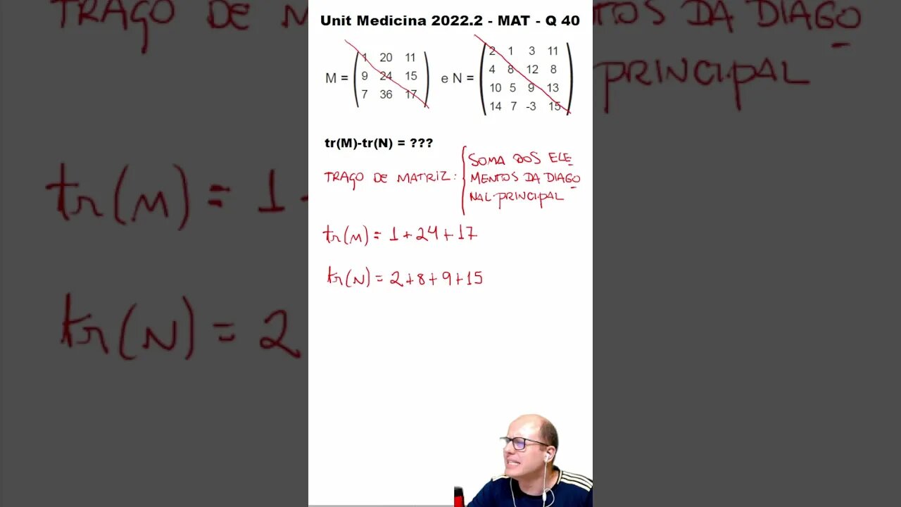 Vestibular Medicina UNIT 2022.2 Questão 40 #shorts