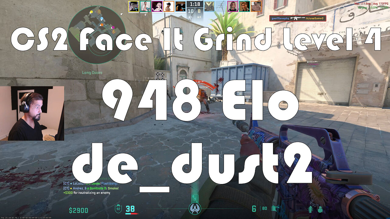 CS2 Face-It Grind - Face-It Level 4 - 948 Elo - de_dust2