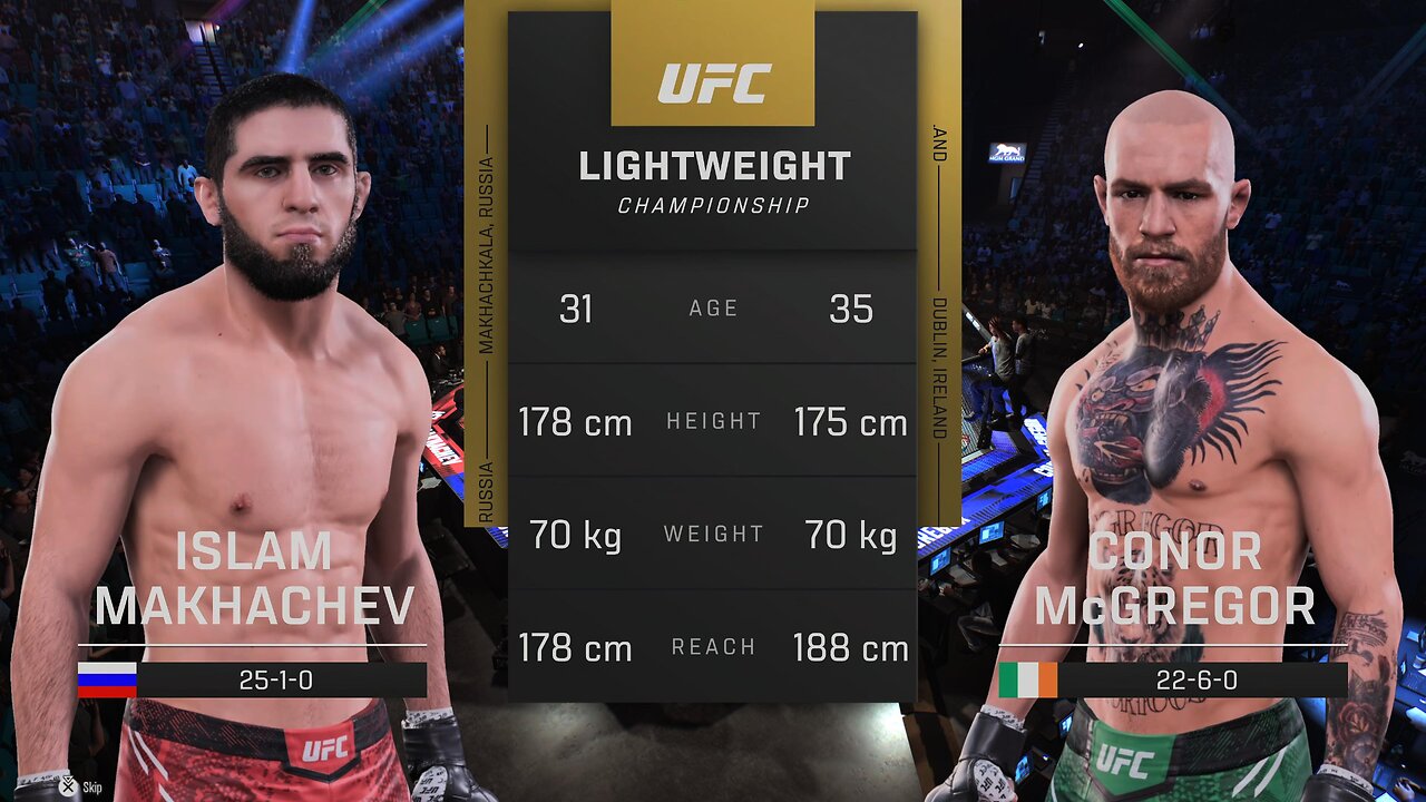 Islam Makhachev Vs Connor McGregor UFC Lightweight Championship