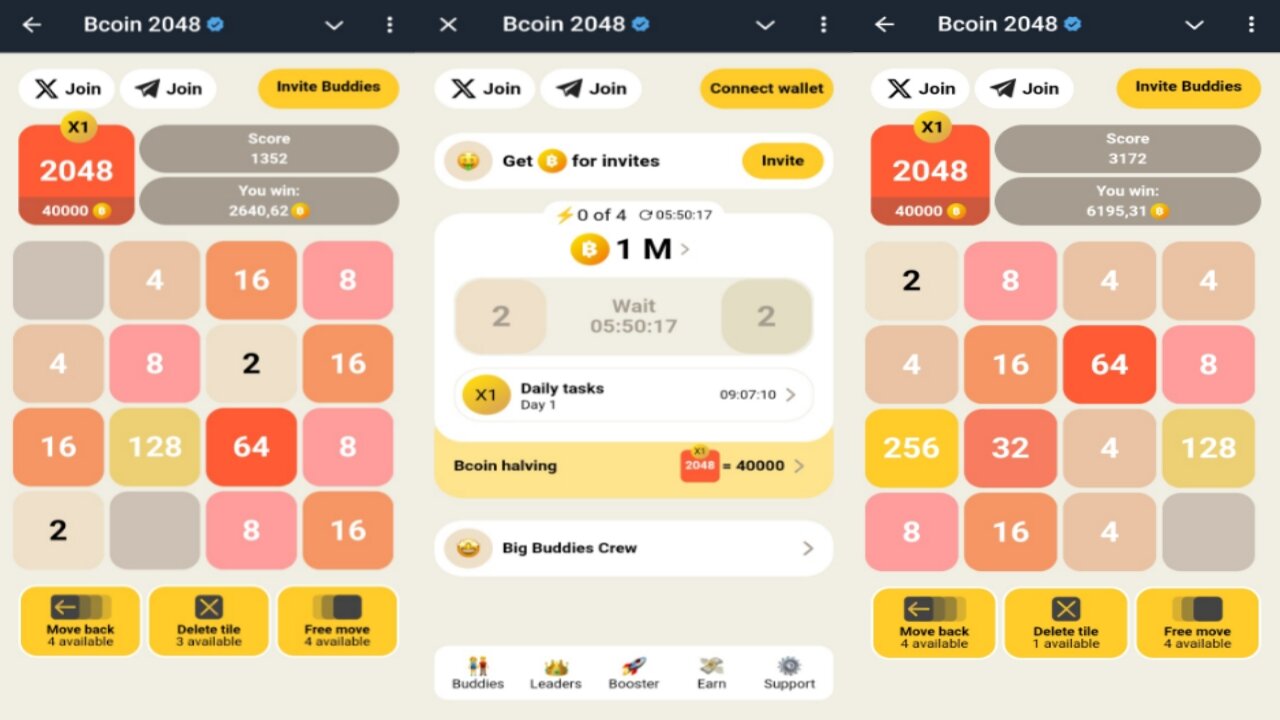 Bcoin 2048 | Merge Tiles, Mine Bcoin | The More Tiles You Merge The More Bcoins You Earn | Telegram