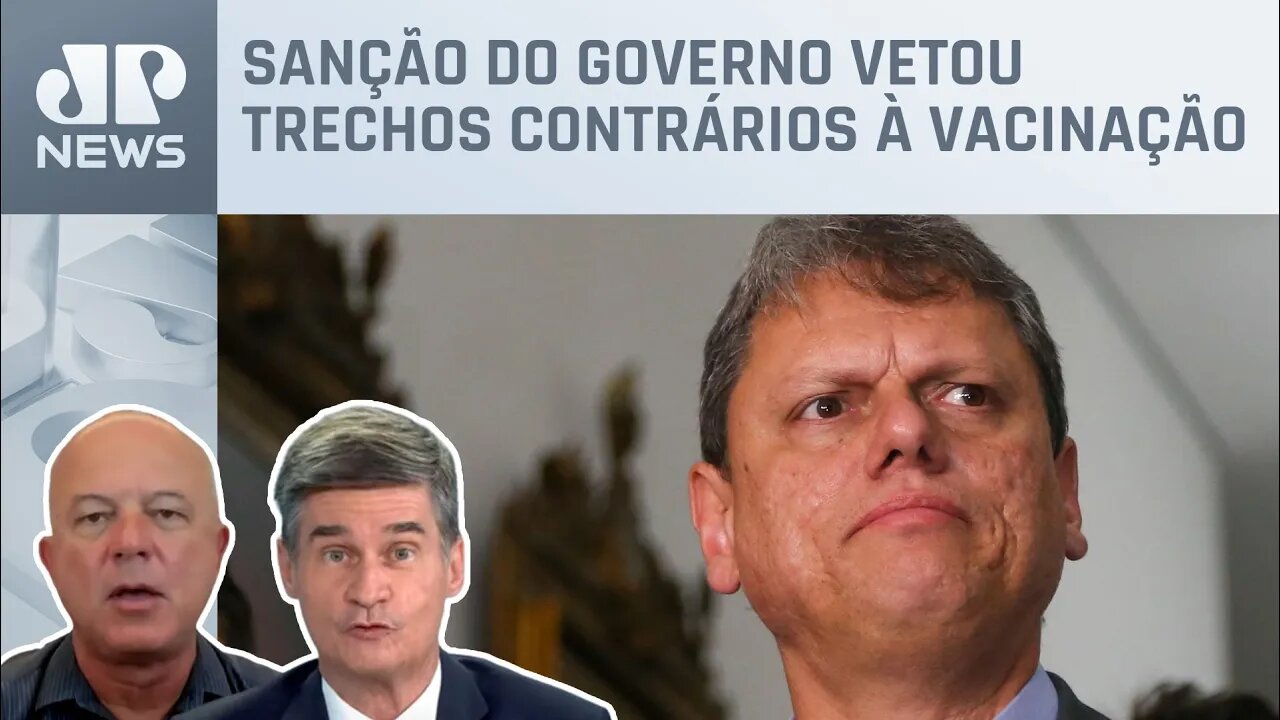 Tarcísio sanciona projeto que derruba exigência de vacinação contra Covid-19; Motta e Pierno avaliam