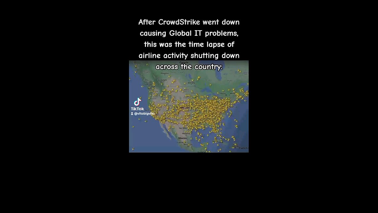 After CrowdStrike went down causing Global IT problems, this was the time lapse of airline activity