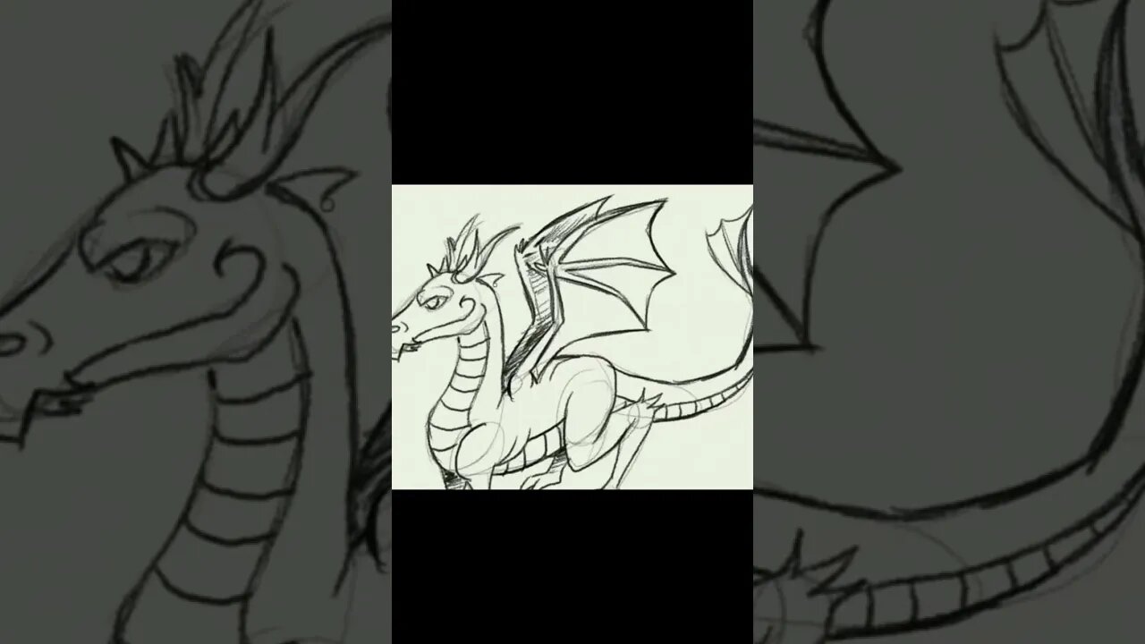 Drawing a Dragon Cartoon