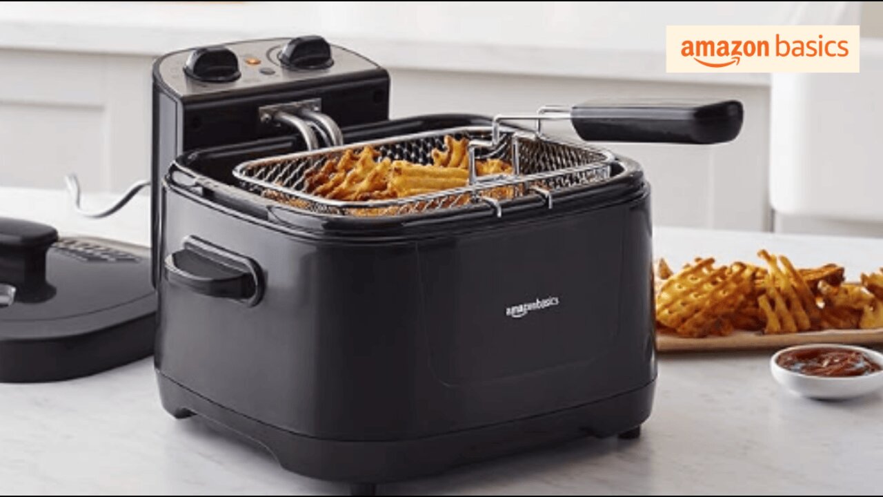 Amazon Basics 2 Liter Electric Deep Fryer, Black