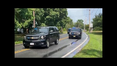 Motorcade transports former President Donald Trump to airport as he heads to the RNC