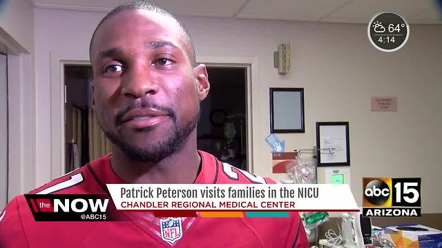 Arizona Cardinals football star Patrick Peterson visits NICU