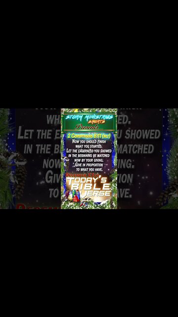 12.11.2022 | STORM MINISTRIES | Daily Bible Verse | 2 CORINTHIANS 8:11 (NLT) | #shorts