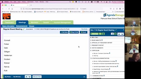 PASD Board Meeting 11-11-2021