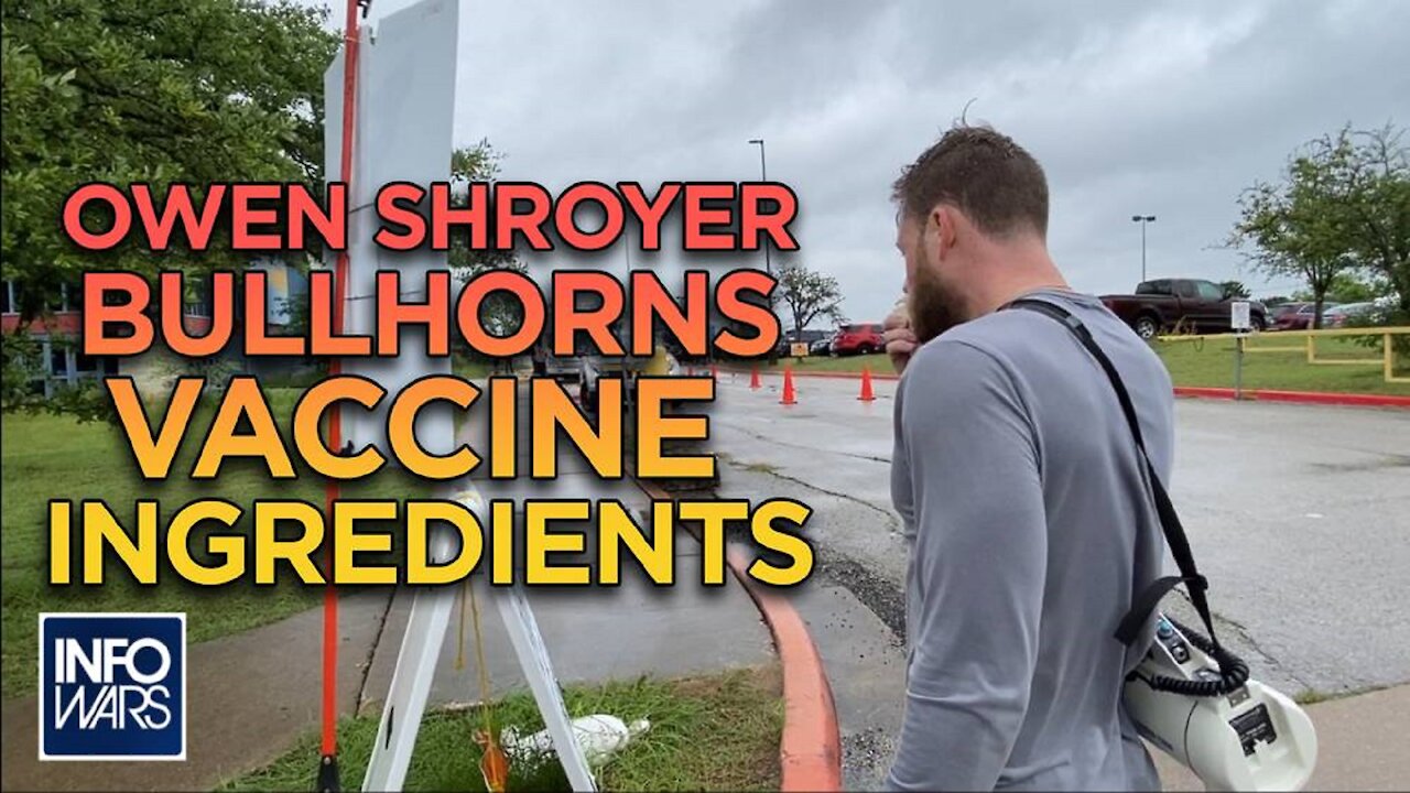 Reporter Reads Vaccine Ingredients Over Bullhorn At Mass Vaccination Center - 5/22/21