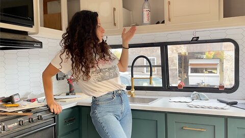 Kitchen backsplash in my Fifth Wheel Camper! Not sure I feel about It lol