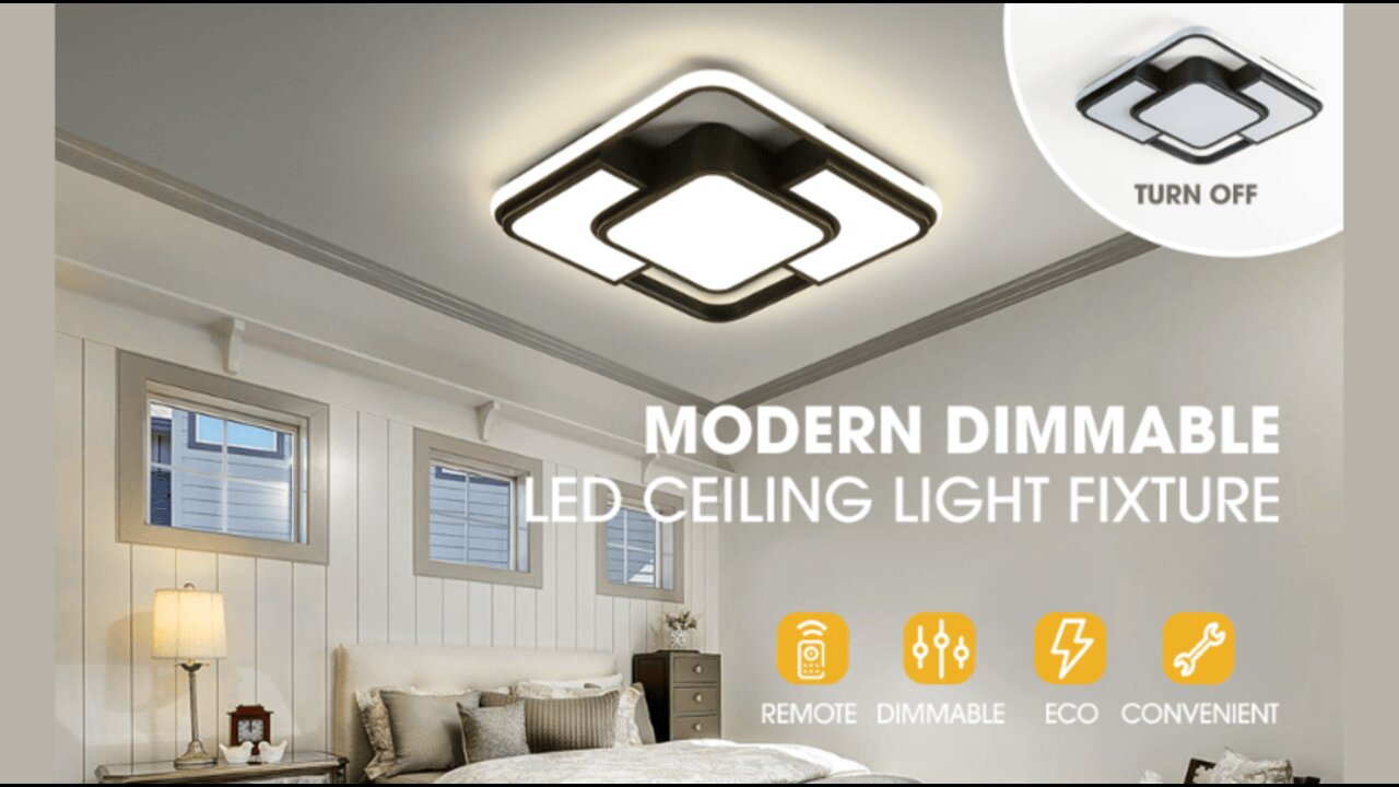 62W Dimmable LED Flush Mount Ceiling Light Fixture