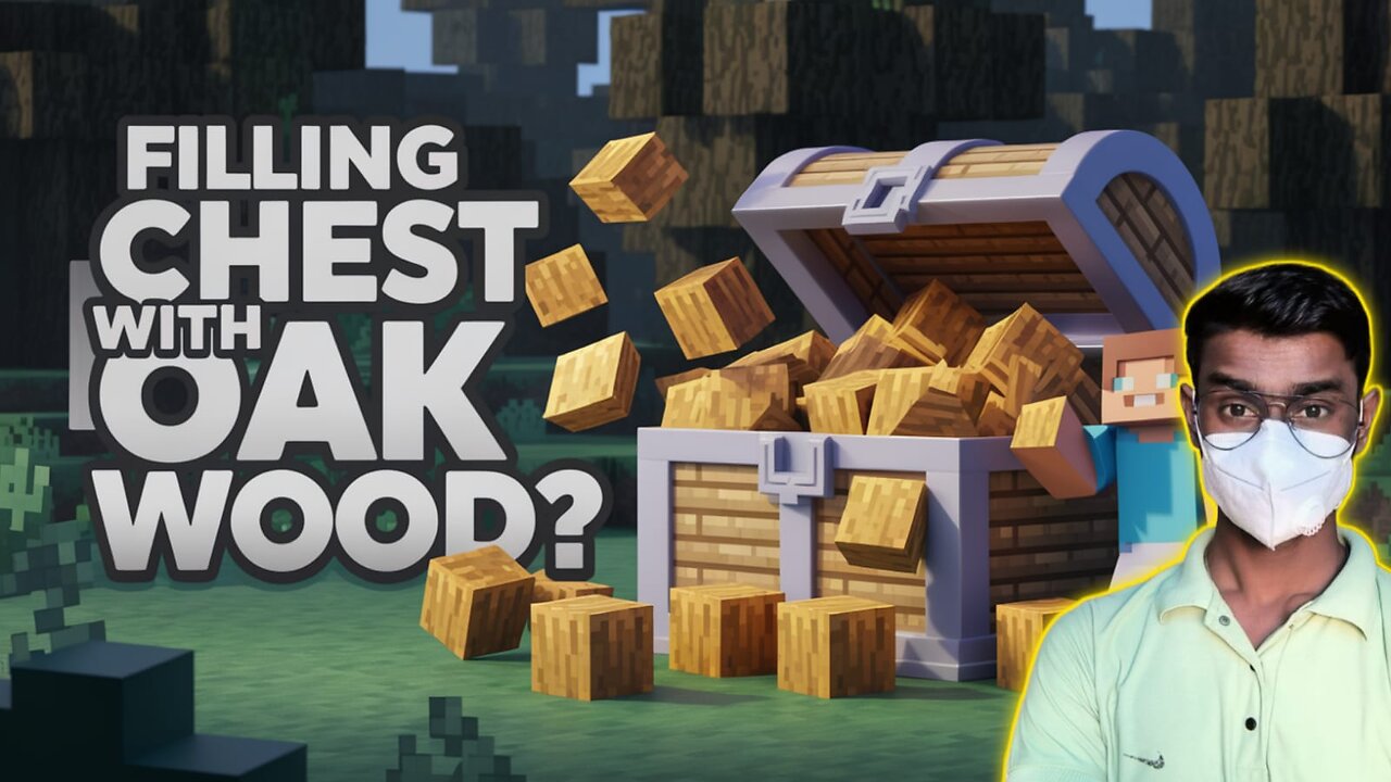 Filling Chest With Oak Wood | Minecraft Builds | Minecraft 100 days - Ind David - Facecam