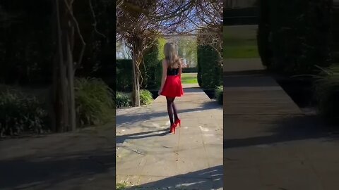 Red & Black Dress with Shoes