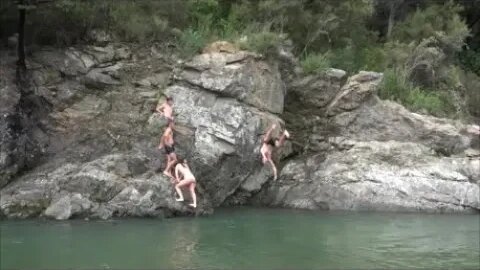 Okuku river-cliff diving, South island, New Zealand