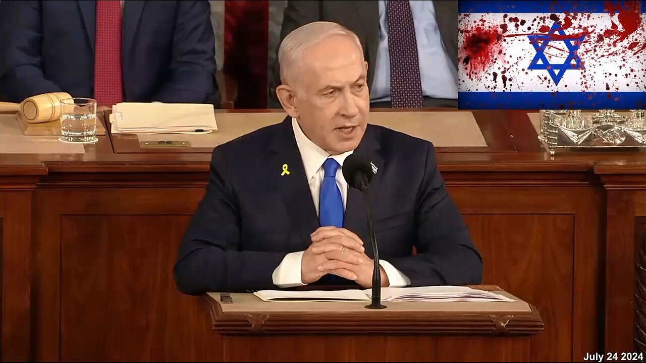 Ending Israel PM Benjamin Netanyahu Speech Addresses Members of Congress 7-24-24