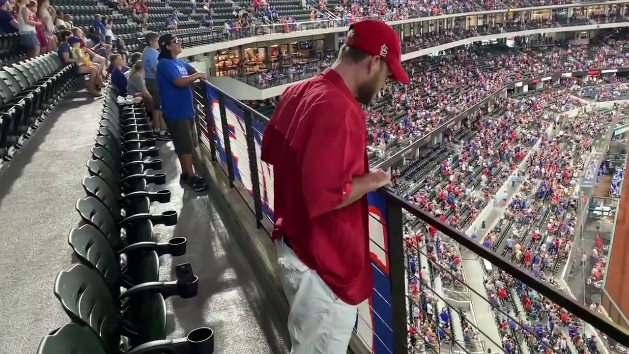 [MIRROR] 20210801 - InfoWars host Owen Shroyer hangs a 'Trump Won' banner at Texas Rangers game...