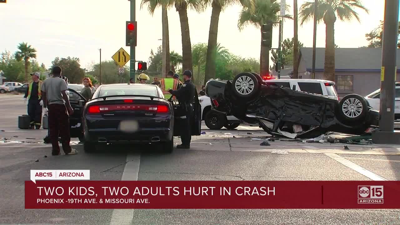 FD: 4 people injured, including 2 kids in collision at 19th Avenue and Missouri