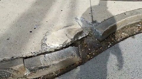 checking out the trip hazards and dangerous sidewalks on Dartmouth Street