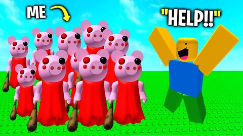 I Trolled Him With 100 PIGGYS In Roblox Piggy