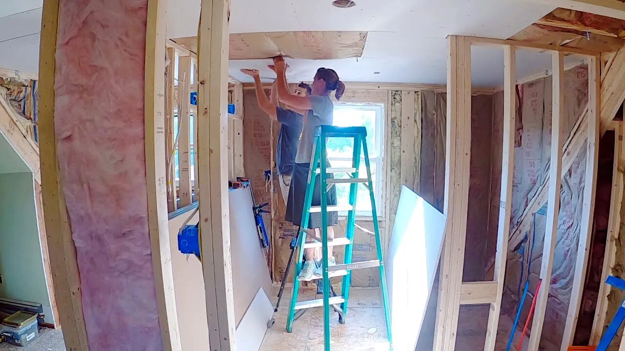 Electrical, Insulation and Sheetrock! Adding a Master Bathroom pt. 3. Looking REAL now!
