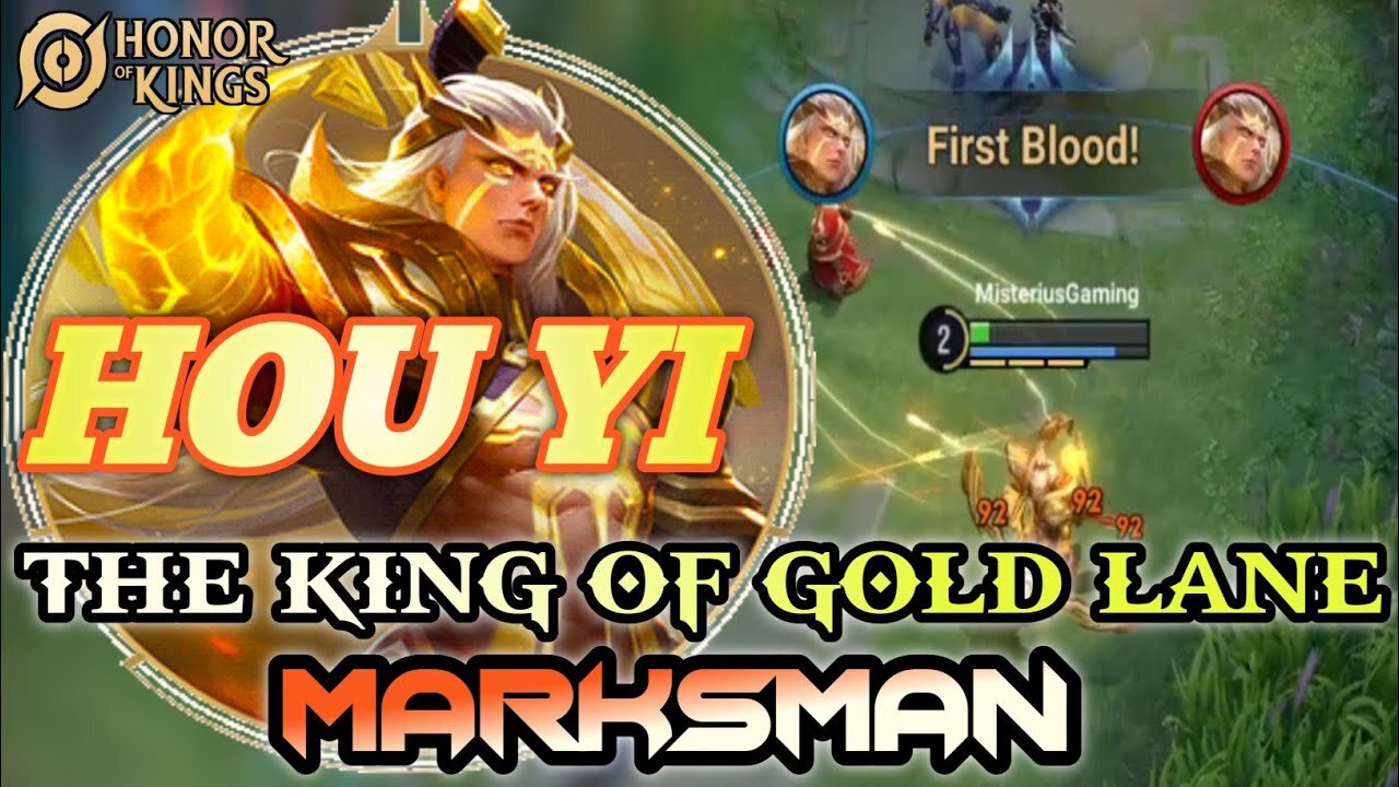 Honor of Kings (HOK) Hou Yi The King of Gold Lane Gameplay - Honor of Kings