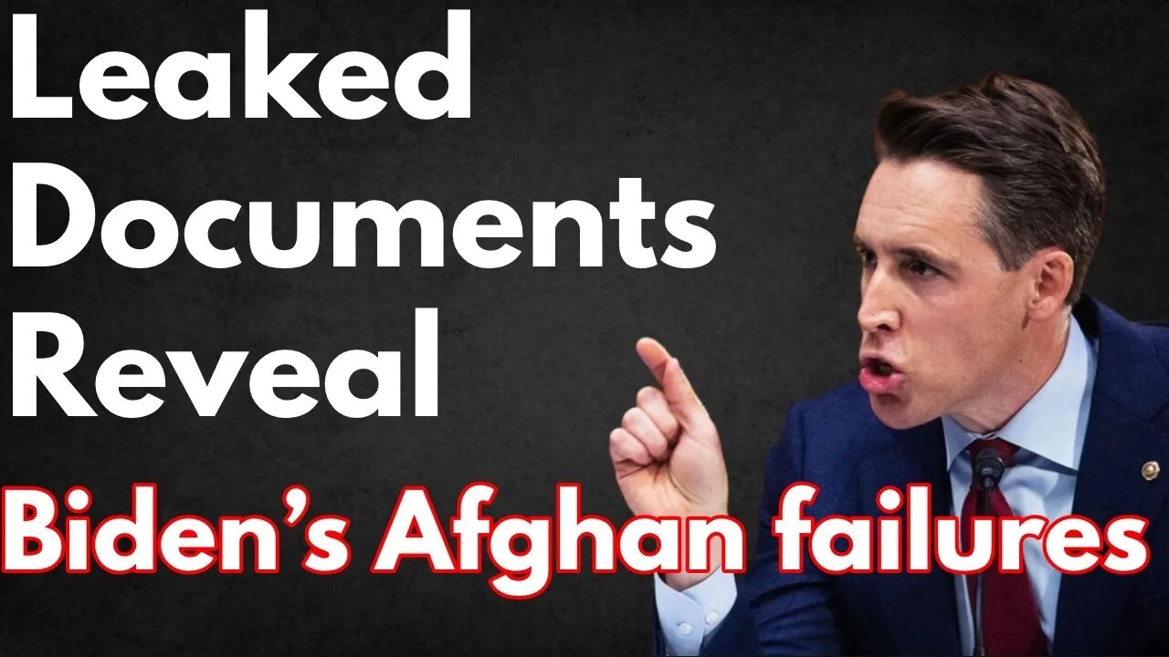 WE LEARN MORE FROM MEDIA LEAKS: Senator Hawley LIVID Over Info on Biden's Leaked Afghan Memo's!