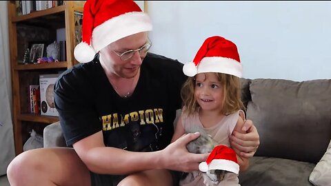 Santa brings Tayte and Tristyn a kitten for Christmas