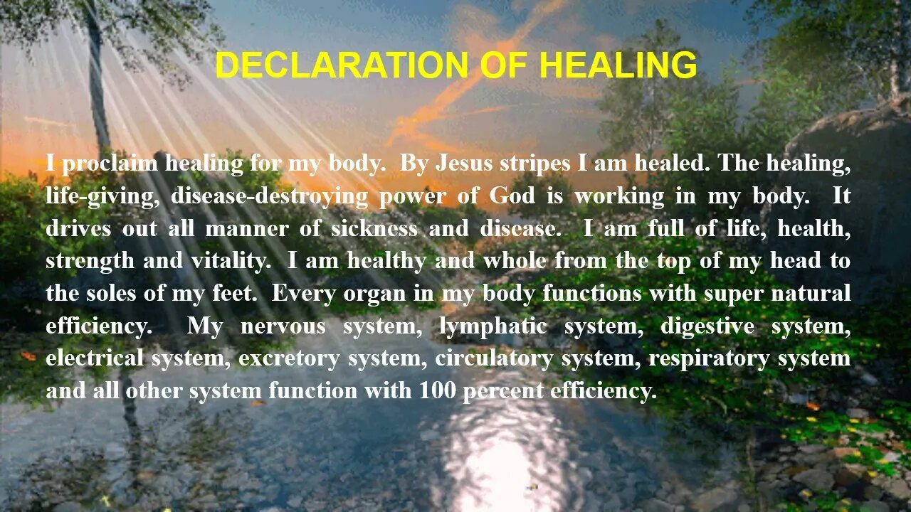 Declaration of Healing: Embracing the Power of Prayer