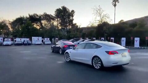 An EV charging station in California