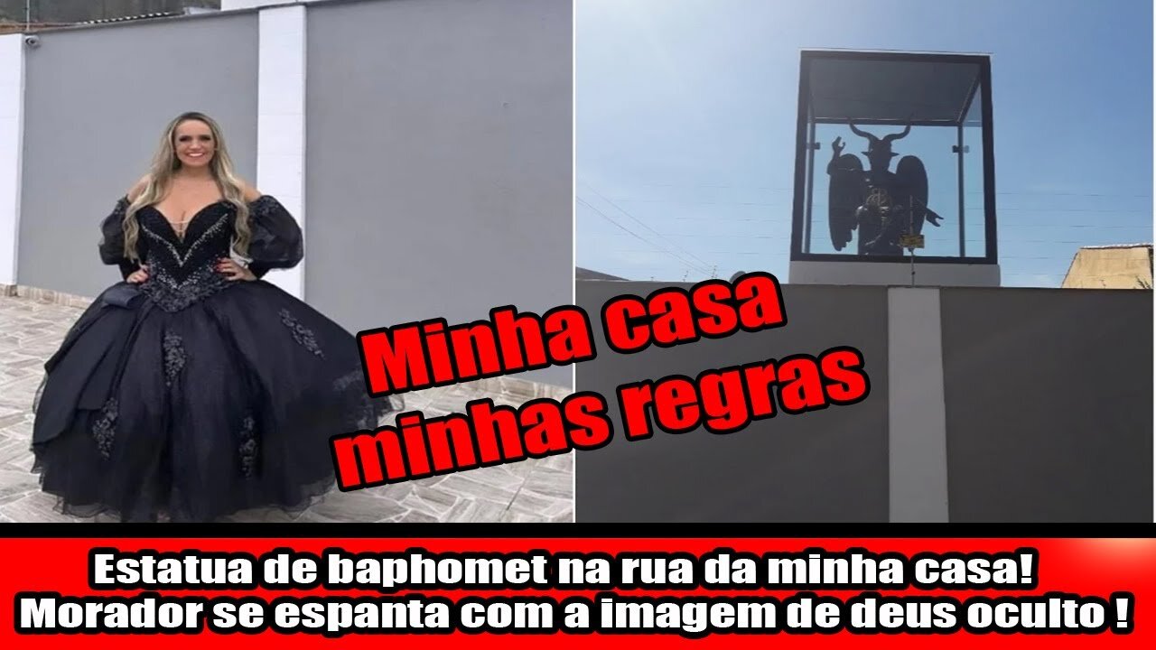 Estatua de baphomet na rua da minha casa! Morador se espanta com a imagem de deus oculto