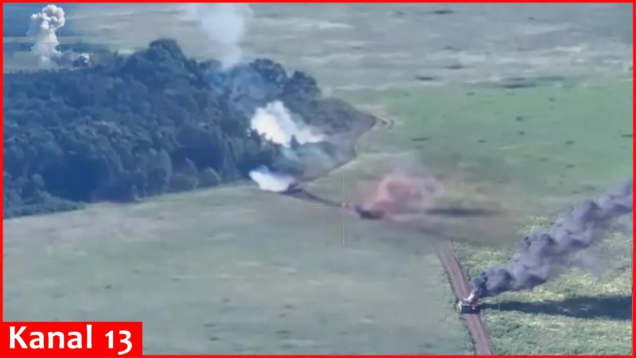 In Kharkiv, equipment carrying Russian infantrymen to battle was hit by drone