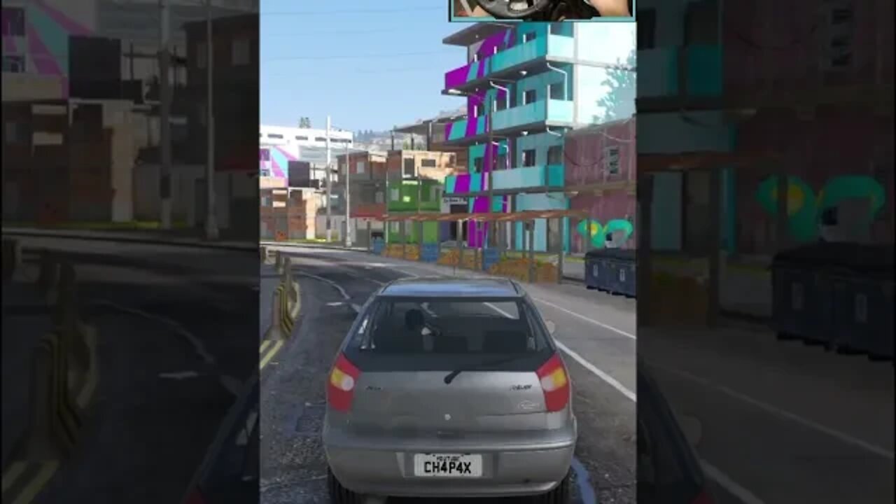 FIAT PALIO 1997 - GTA V | Subindo a favela do rio de janeiro | Logitech g27 gameplay #shorts