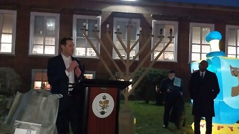 The #Chanukah #Hanukkah Menorah Lightning Ceremony outside Queens Borough Hall 12/20/22