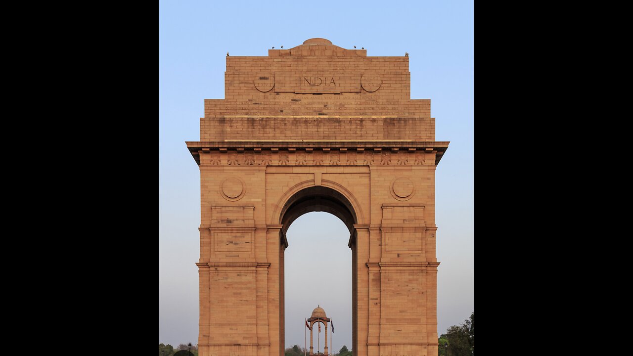 Beautiful India gate drone view