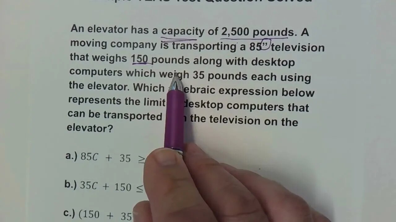 TEAS Math Test Example Problem Solved