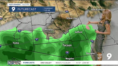 Increasing clouds and wind as rain approaches