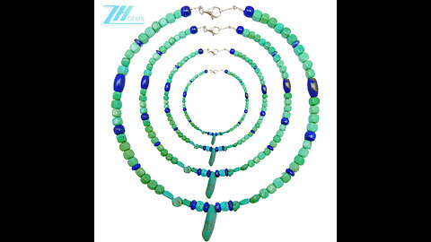 Natural turquoise and Lapis lazuli green with blue color 25.8g square and free-shape