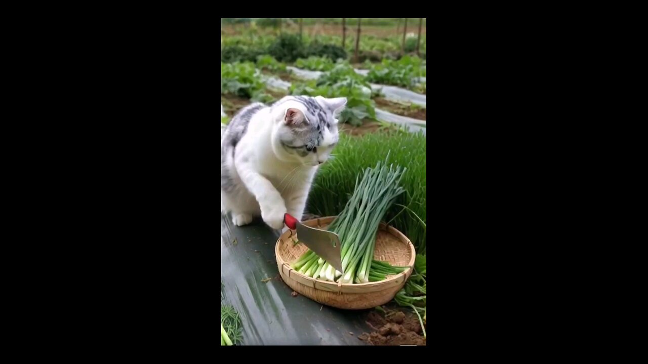 It’s so lucky to have a cat that can cook. Today I ate steamed buns with green onions and meat. #Cat