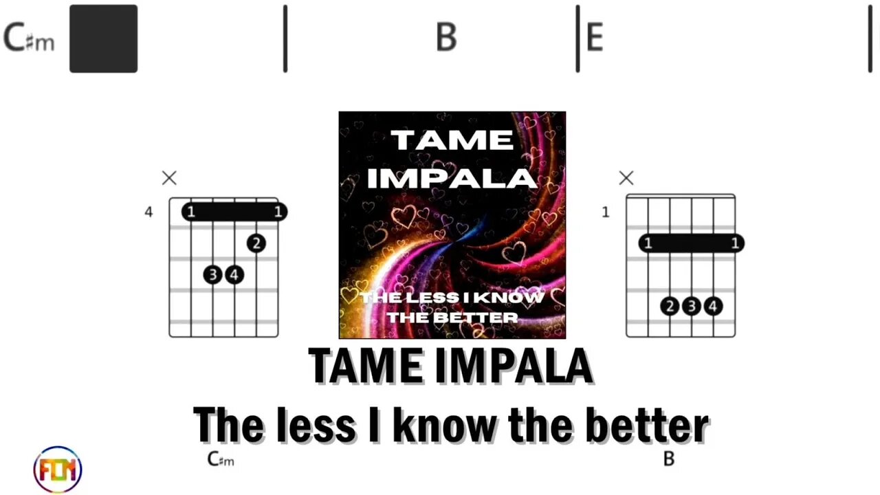 TAME IMPALA The less I know the better - Guitar Chords & Lyrics HD