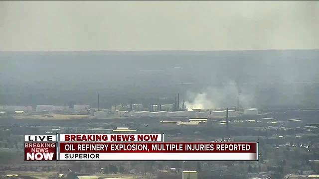 Oil refinery explosion in Superior, Wisconsin