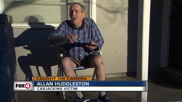 Military vet dragged by his own car after robbery