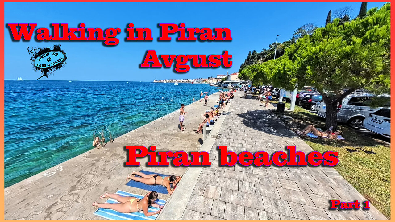 Walking in Piran Avgust Piran beaches Part 1