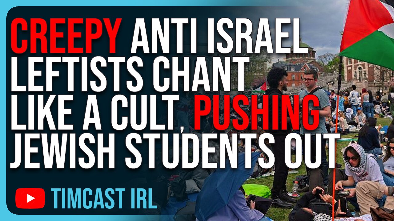 CREEPY Anti Israel Leftists CHANT Like A Cult, Pushing Jewish Students Out At Protest