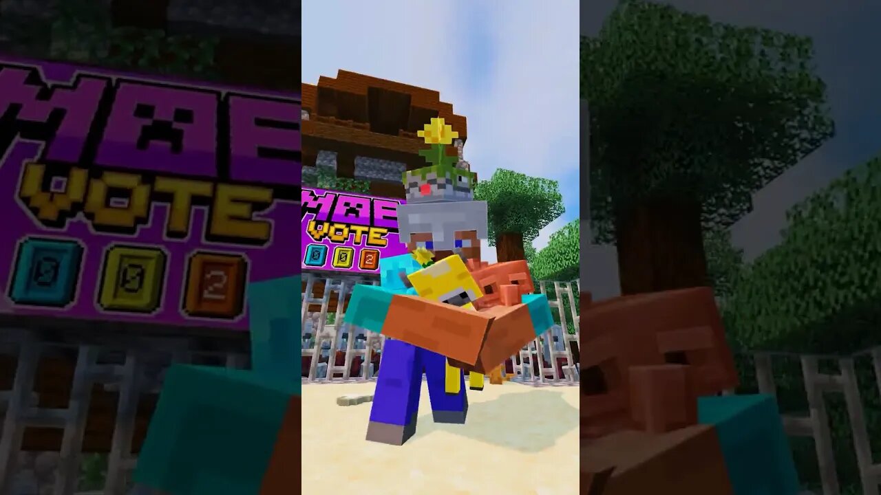 Save Golem from Pillagers - minecraft animation #shorts
