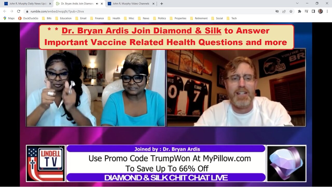 Watch Dr Bryan Ardis Join Diamond&Silk to Answer Important Vaccine Related Health Questions | EP420a