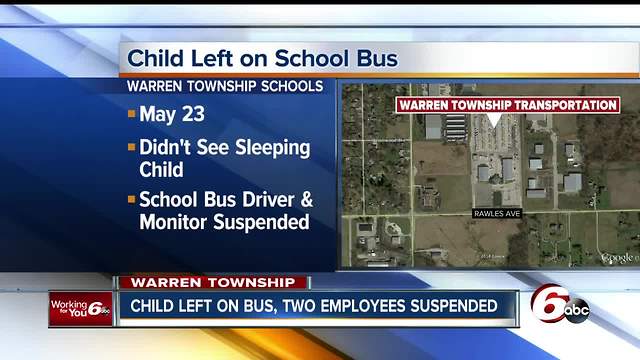School bus monitor, driver suspended after child left on bus