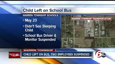 School bus monitor, driver suspended after child left on bus