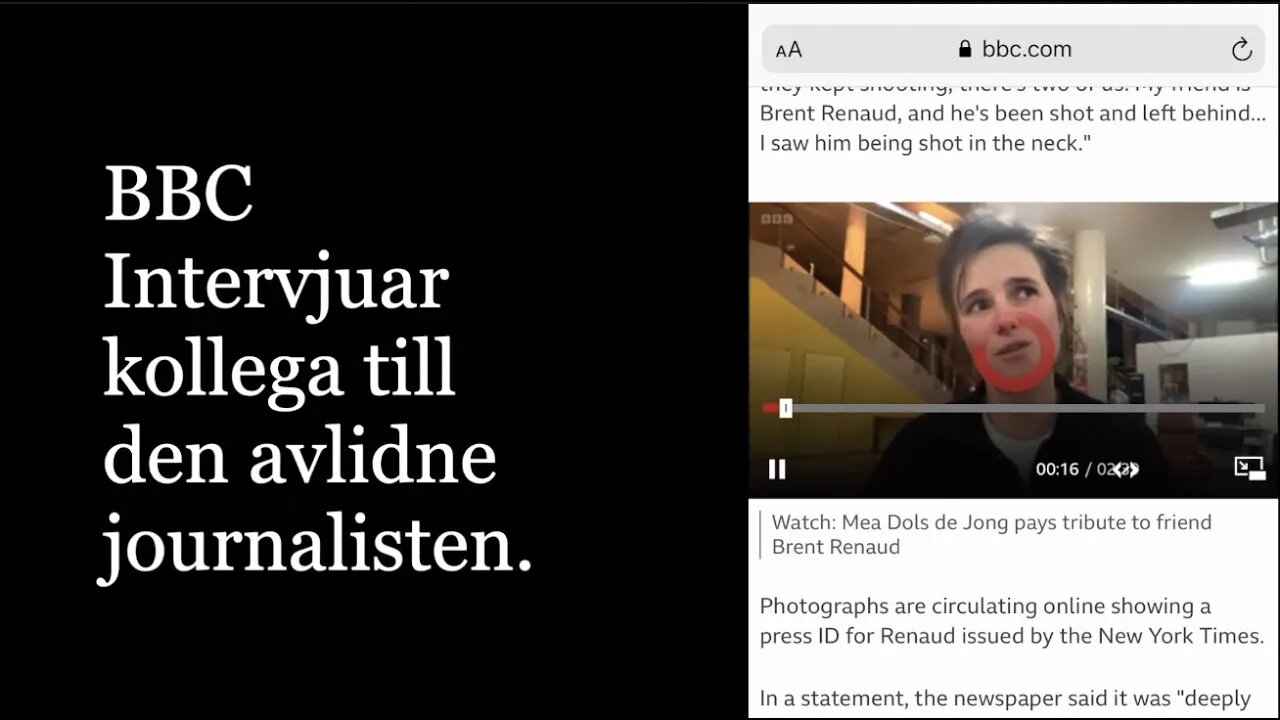 BBC intervjuar den döde Journalisten Brent Renauds kollega som inte kan sluta att le.