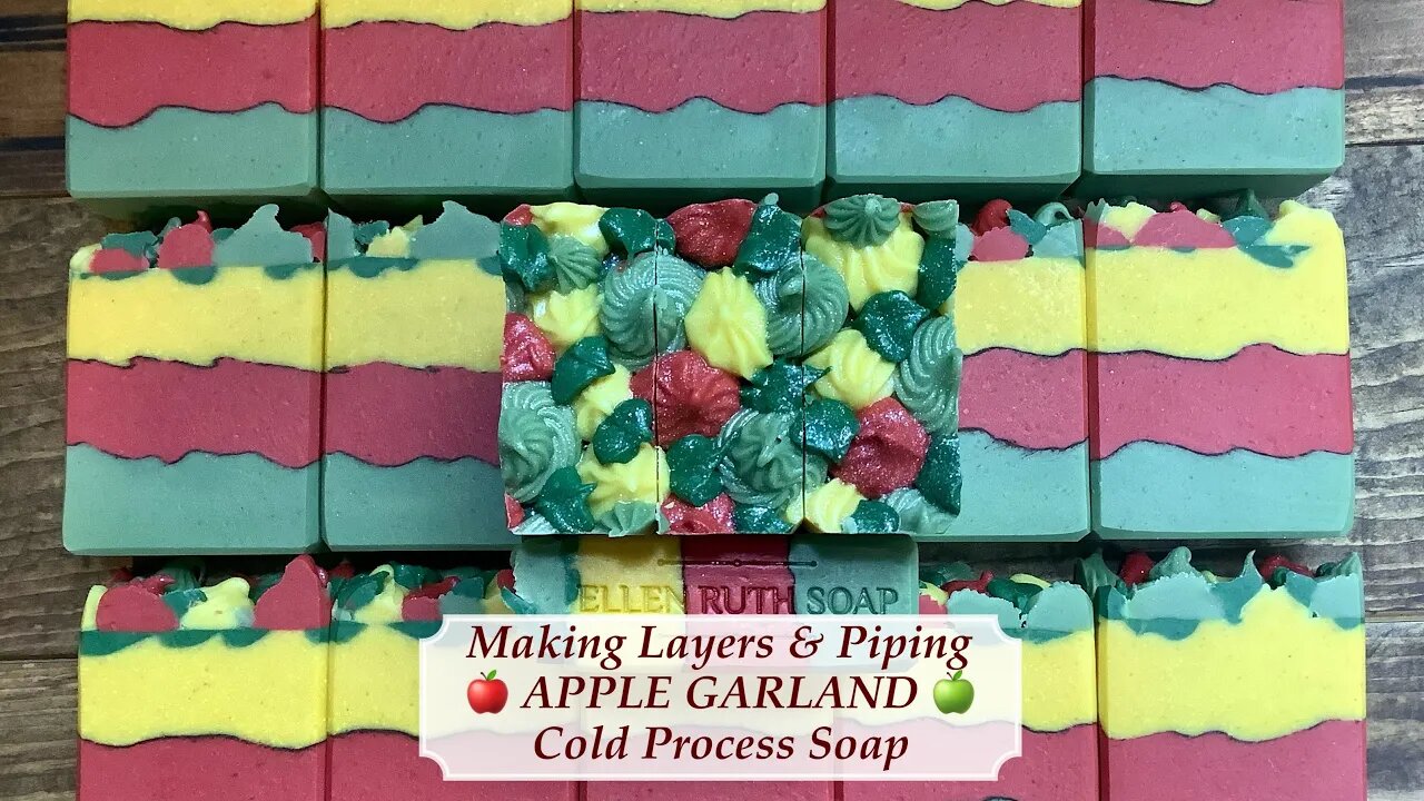 🍎 APPLE GARLAND 🍏 Goat Milk CP Soap + Making Soap Balls w/ Shaving Trimmings | Ellen Ruth Soap